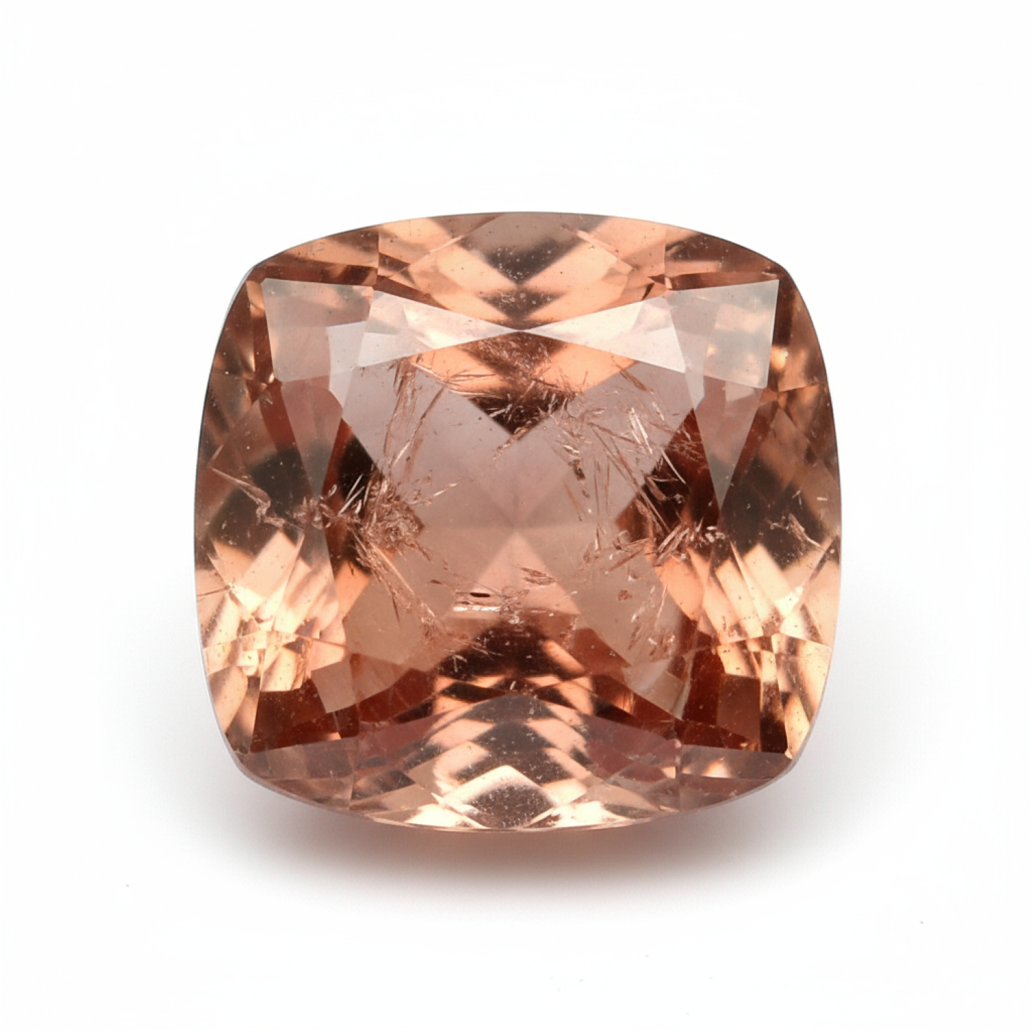 Hessonite Garnet (Gomed) 1PC Small 7x7 MM Cushion Faceted Red Splendid Precious Loose Gemstone Main image
