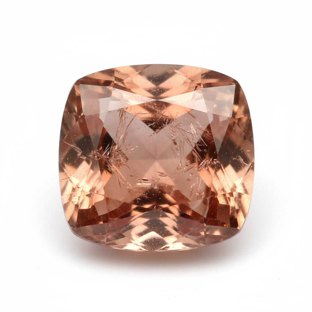 Hessonite Garnet (Gomed) 1PC Small 7x7 MM Cushion Faceted Red Splendid Precious Loose Gemstone
