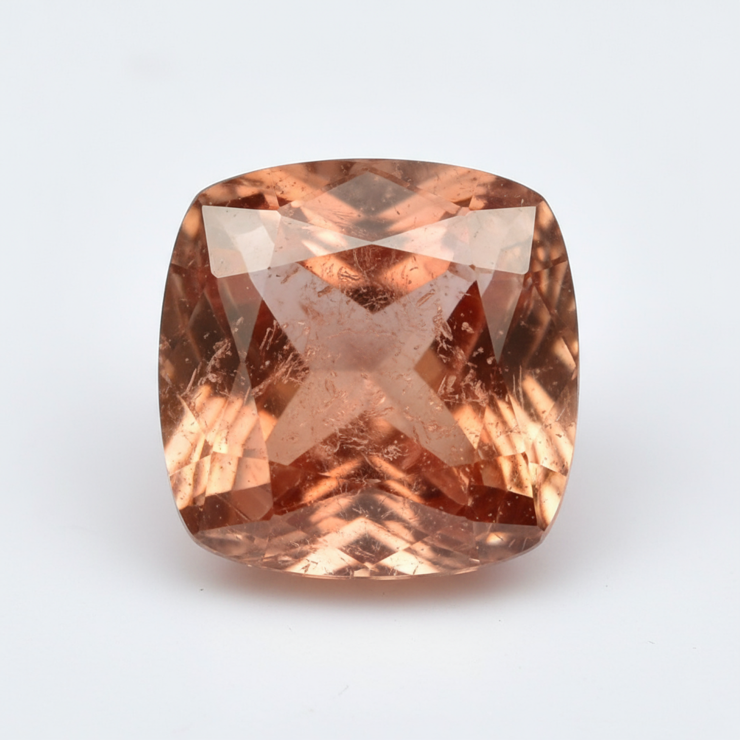 Hessonite Garnet (Gomed) 1PC Small 8x8 MM Cushion Faceted Red Luster Precious Loose Gemstones Huvudsaklig produktbild