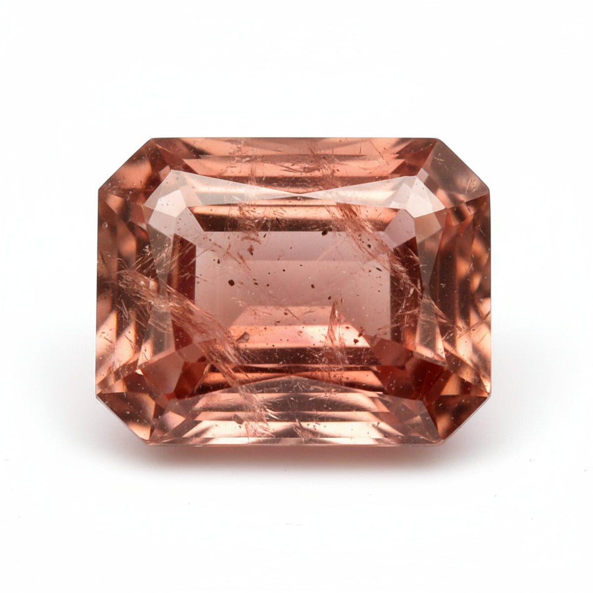 Hessonite Garnet (Gomed) 1PC Large 8x12 MM Emerald Faceted Red Splendid Precious Gems