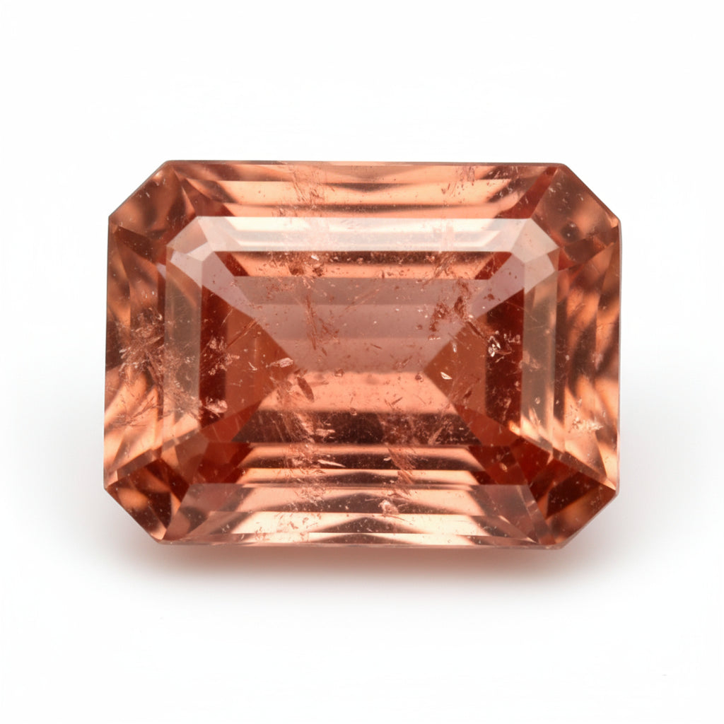 Hessonite Garnet (Gomed) 1PC Large 9x11 MM Emerald Faceted Red Polished Precious Loose Gemstones