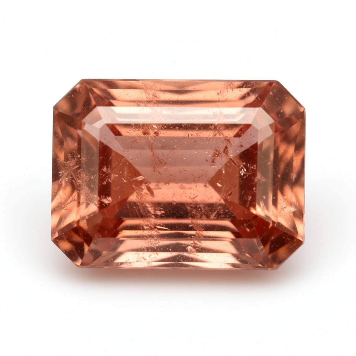 Hessonite Garnet (Gomed) 1PC Large 9x11 MM Emerald Faceted Red Polished Precious Loose Gemstones