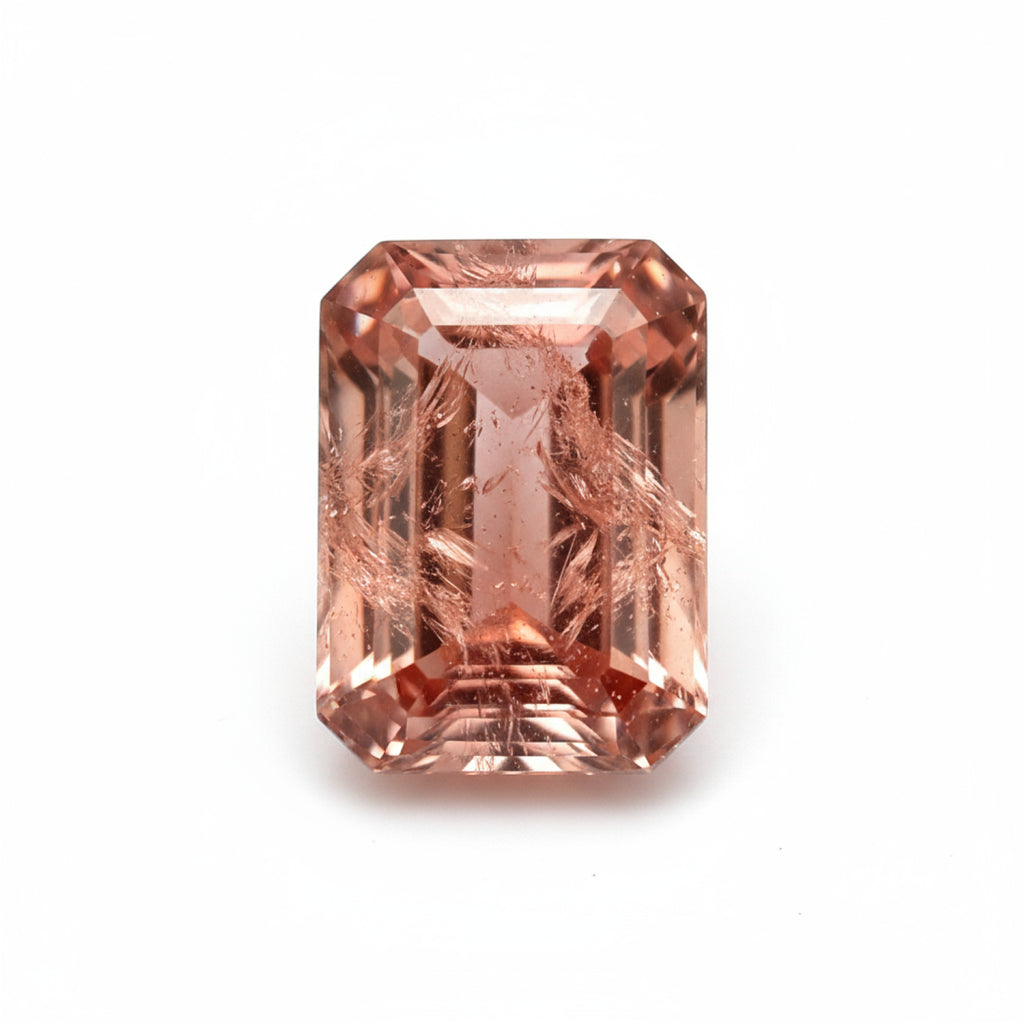 Hessonite Garnet (Gomed) 1PC Large 9x11 MM Emerald Faceted Red Polished Precious Loose Gemstones