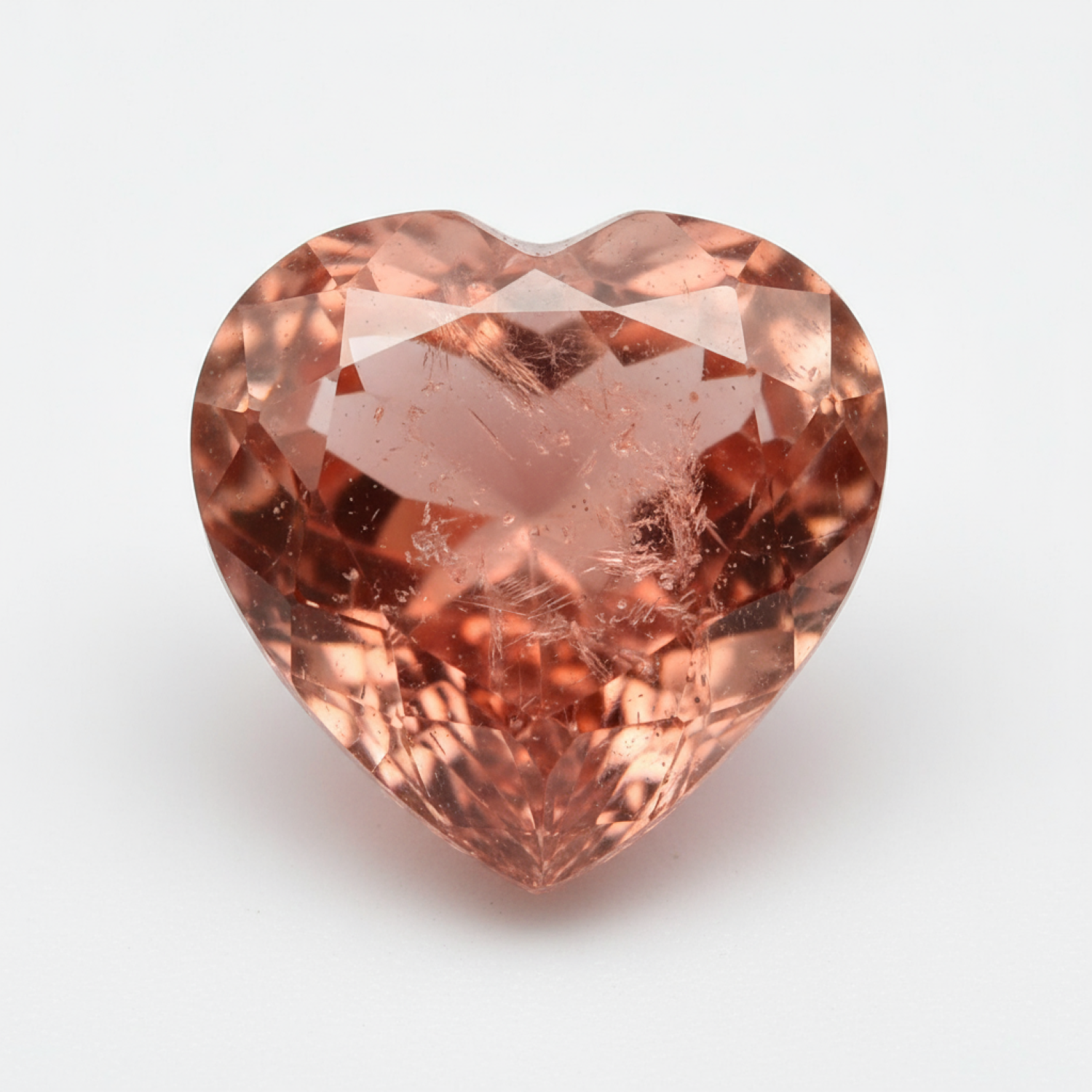 Hessonite Garnet (Gomed) 1PC Large 10x10 MM Heart Faceted Red Shine Precious Loose Gems メイン画像