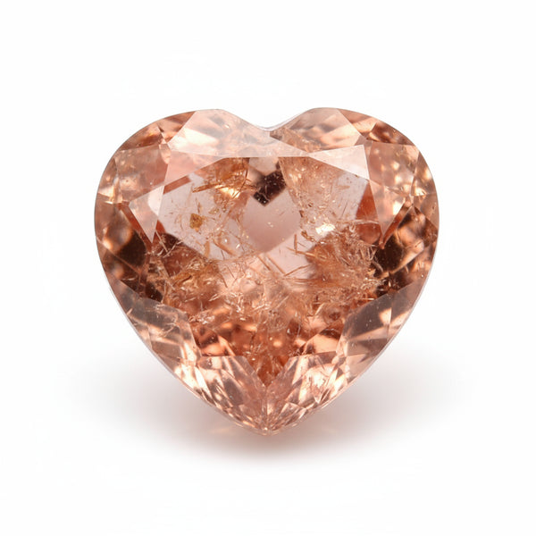 Hessonite Garnet (Gomed) 1PC Chunky 13x13 MM Heart Faceted Red Natural Precious Gems