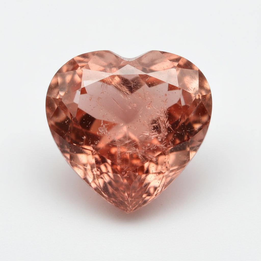 Hessonite Garnet (Gomed) 1PC Chunky 13x13 MM Heart Faceted Red Natural Precious Gems