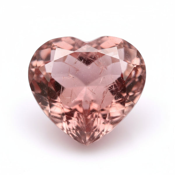 Hessonite Garnet (Gomed) 1PC Chunky 14x14 MM Heart Faceted Red Genuine Precious Loose Gems