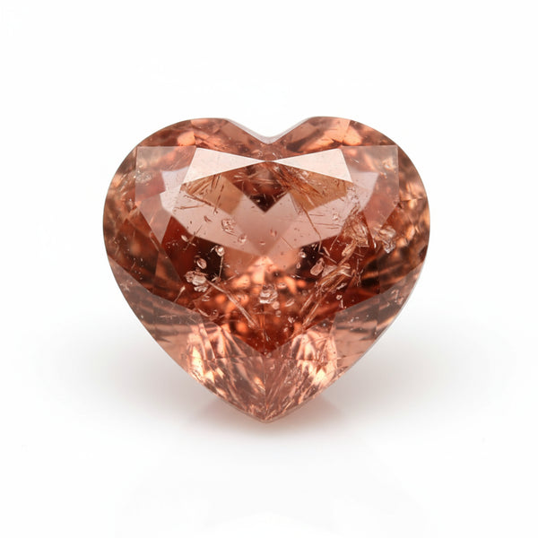 Hessonite Garnet (Gomed) 1PC Chunky 15x15 MM Heart Faceted Red Superior Precious Loose Gemstone