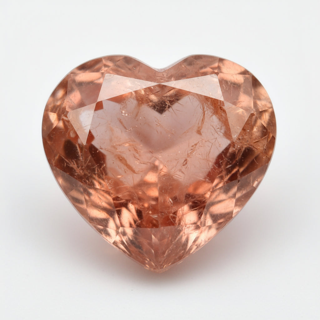Hessonite Garnet (Gomed) 1PC Chunky 16x16 MM Heart Faceted Red Pure Precious Loose Gemstones