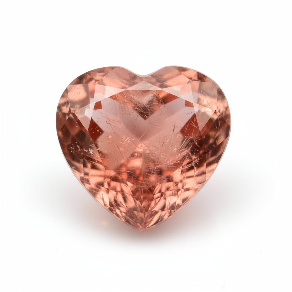 Hessonite Garnet (Gomed) 1PC Tiny 5x5 MM Heart Faceted Red Sparkling Precious Gems