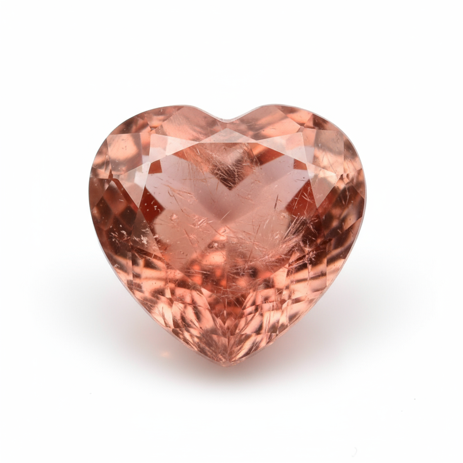 Hessonite Garnet (Gomed) 1PC Small 8x8 MM Heart Faceted Red Luster Precious Loose Gemstones Huvudsaklig produktbild