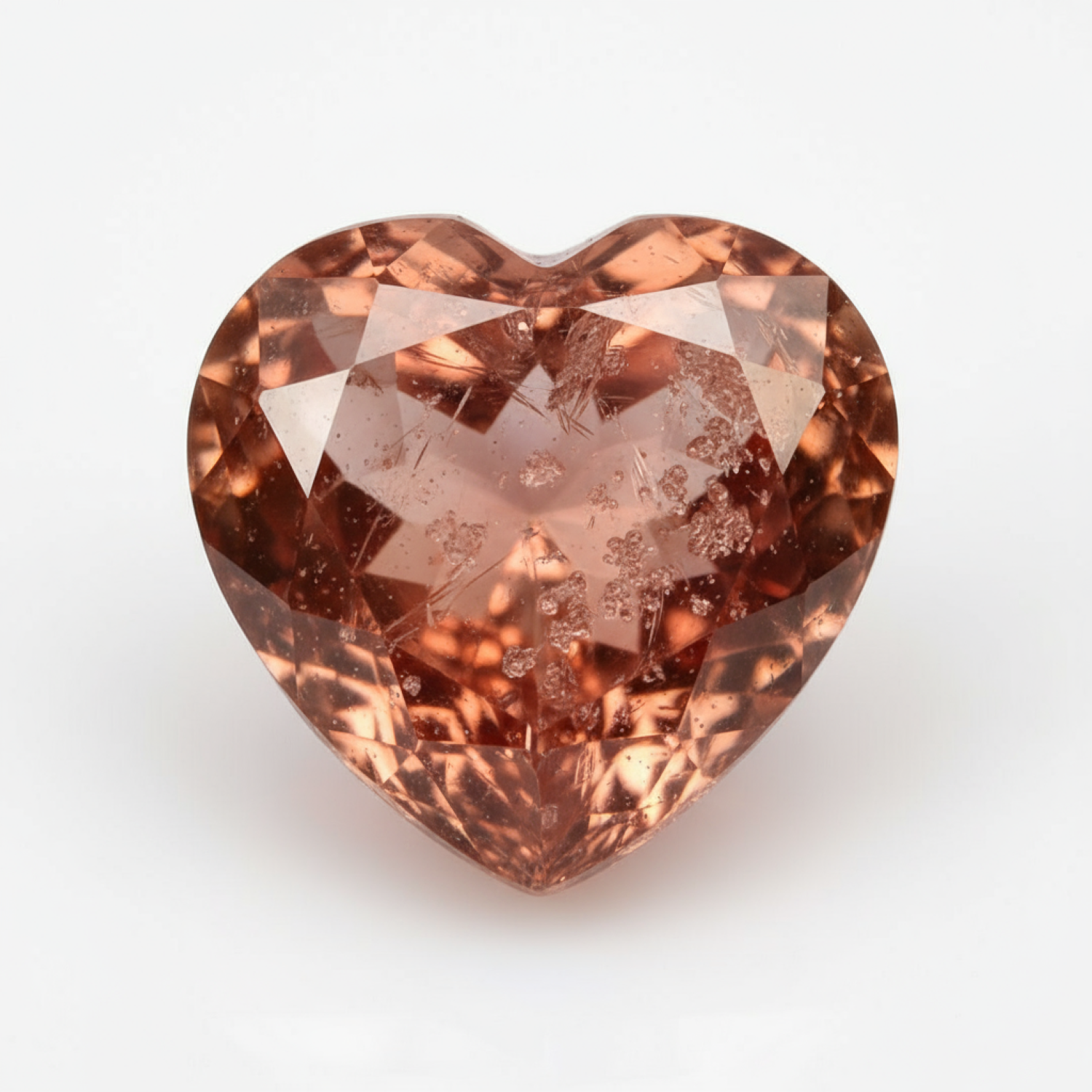 Hessonite Garnet (Gomed) 1PC Medium 9x9 MM Heart Faceted Red Lustrous Precious Gems メイン画像