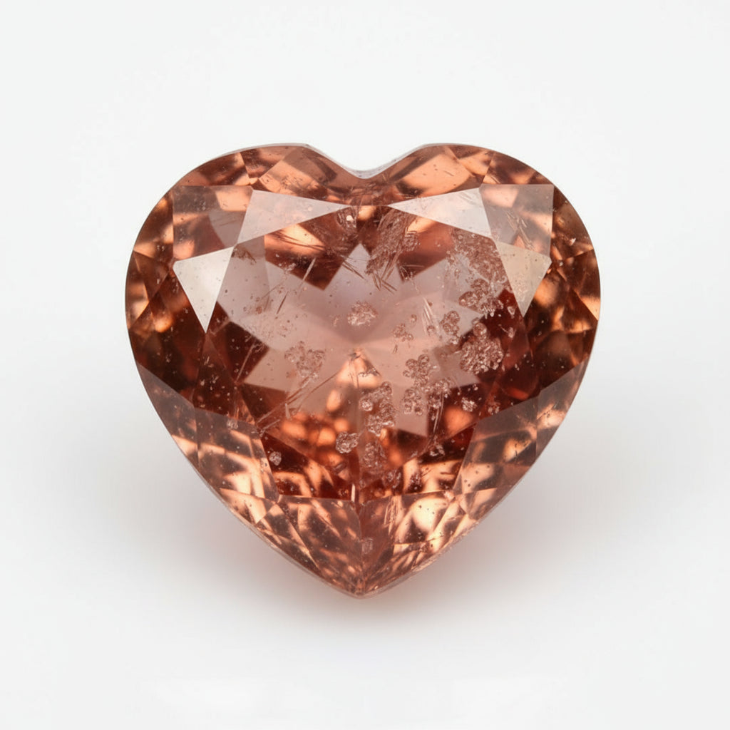 Hessonite Garnet (Gomed) 1PC Medium 9x9 MM Heart Faceted Red Lustrous Precious Gems