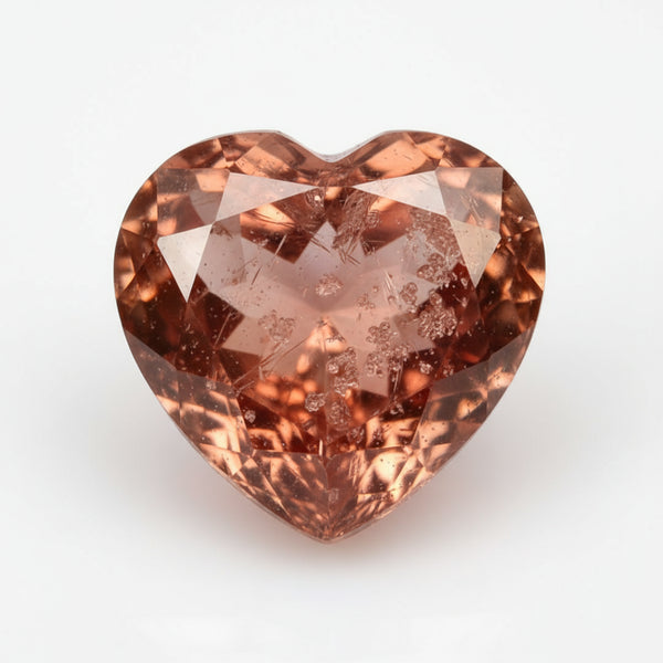 Hessonite Garnet (Gomed) 1PC Medium 9x9 MM Heart Faceted Red Lustrous Precious Gems