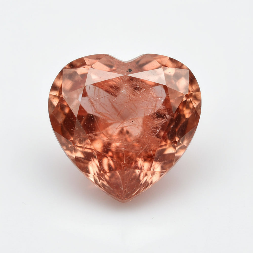 Hessonite Garnet (Gomed) 1PC Medium 9x9 MM Heart Faceted Red Lustrous Precious Gems