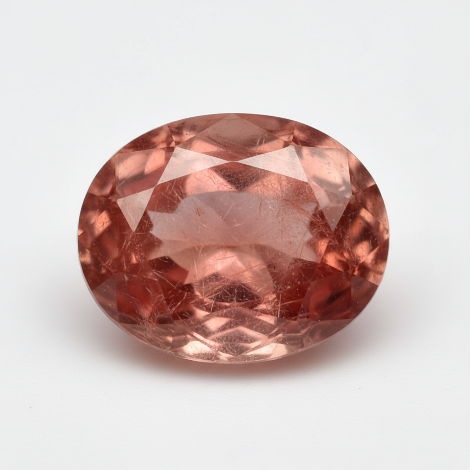 Hessonite Garnet (Gomed) 1PC Large 10x12 MM Oval Faceted Red Pure Precious Loose Gems メイン画像