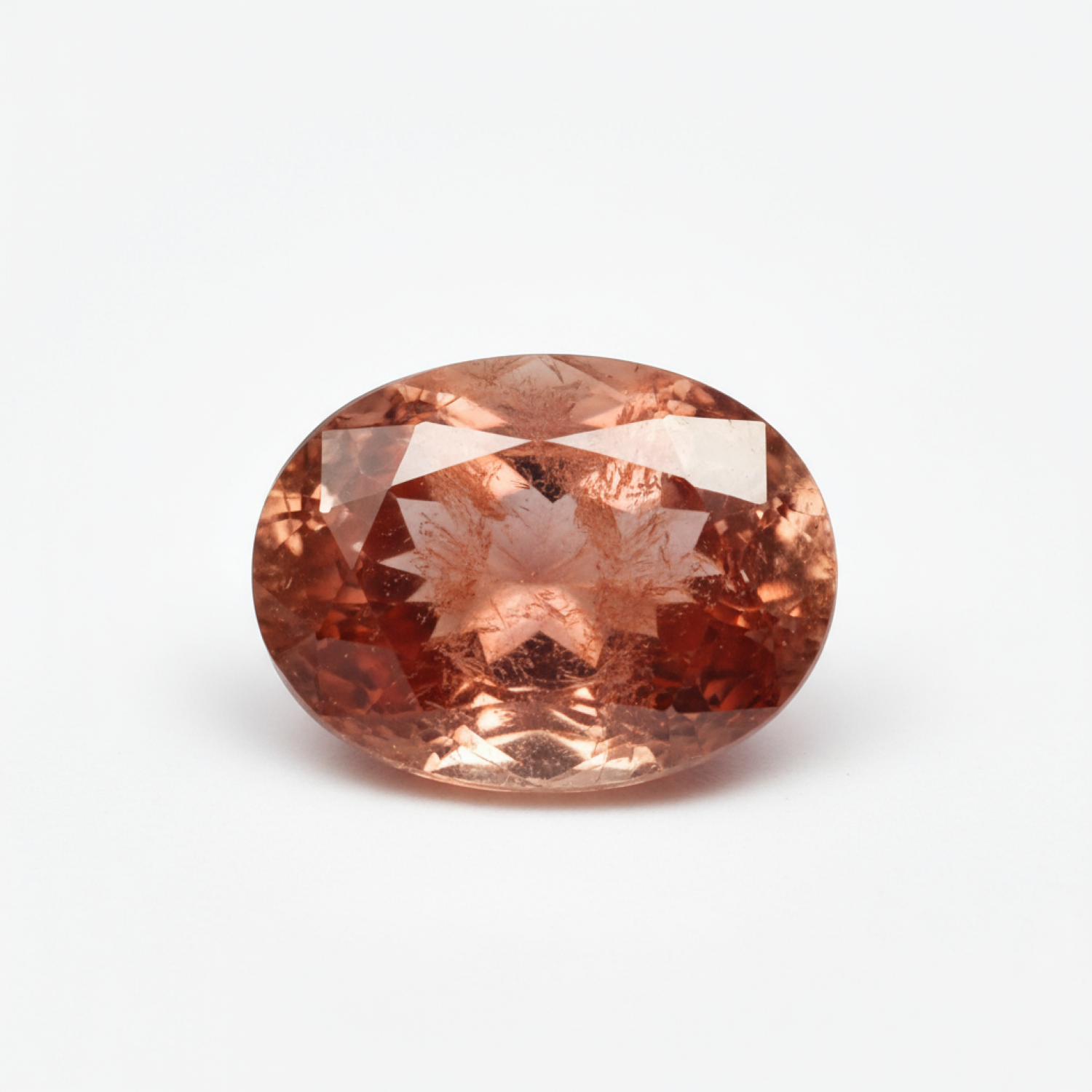 Hessonite Garnet (Gomed) 1PC Tiny 3x5 MM Oval Faceted Red Polished Precious Loose Gemstones Huvudsaklig produktbild