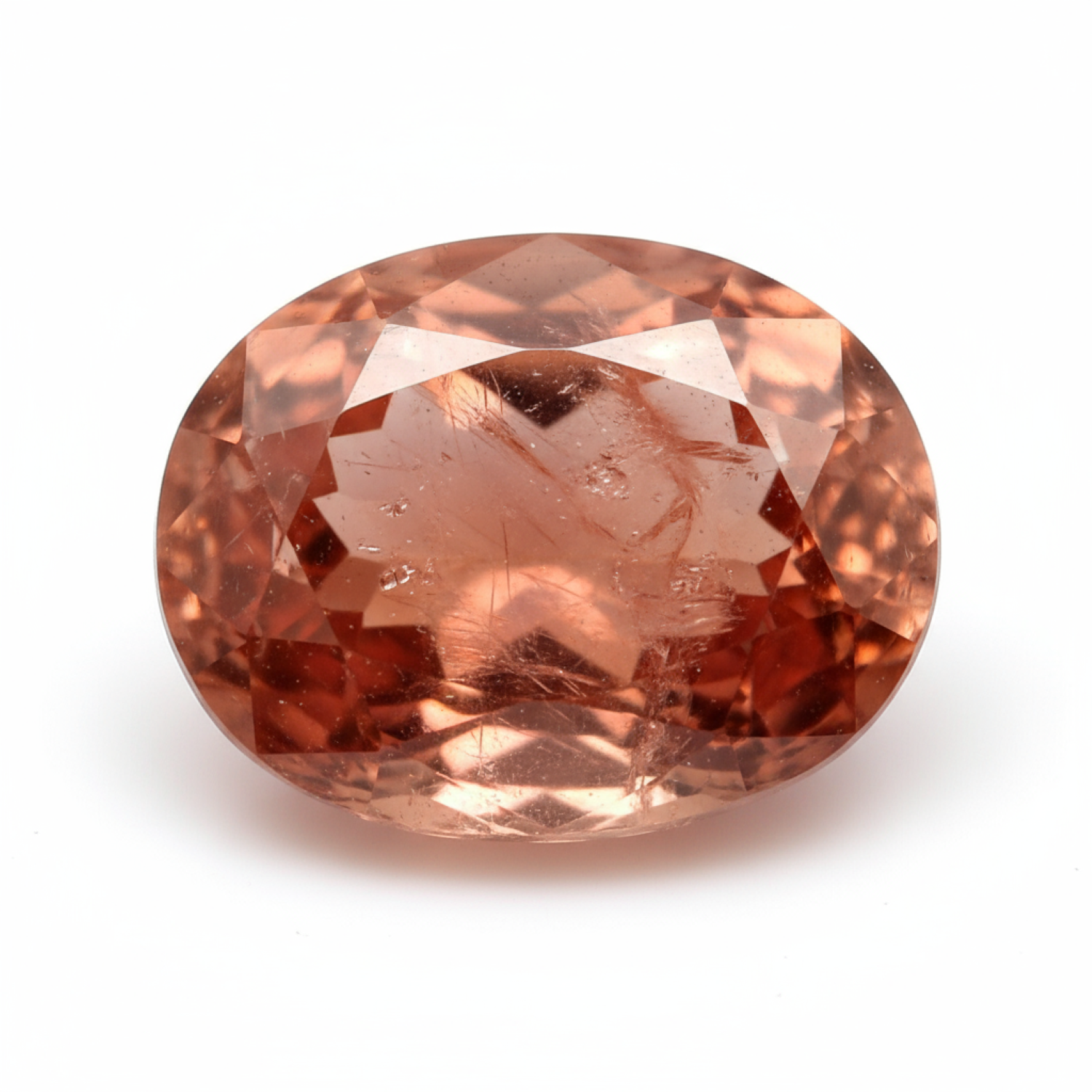 Hessonite Garnet (Gomed) 1PC Tiny 3x5 MM Oval Faceted Red Polished Precious Loose Gemstones Sekundär produktbild