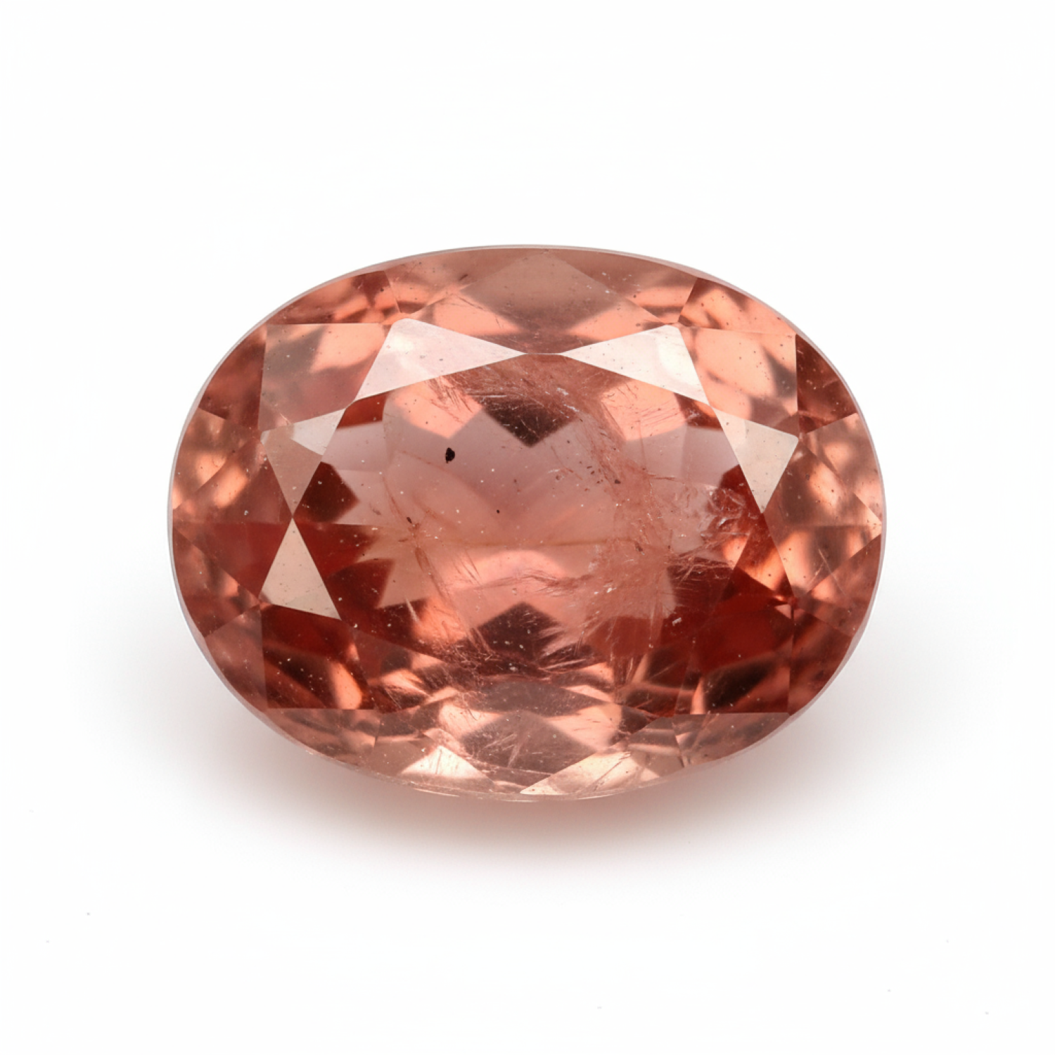 Hessonit-Granat (Gomed) 1 Stück, mittelgroß, 8 x 10 mm, oval, facettiert, rot, natürlicher, loser Edelstein Hauptbild