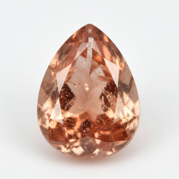 Hessonite Garnet (Gomed) 1PC Chunky 12x16 MM Pear Faceted Red Genuine Precious Loose Gems
