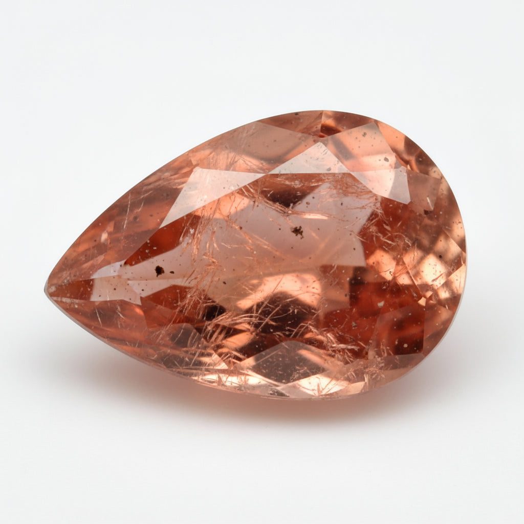 Hessonite Garnet (Gomed) 1PC Chunky 15x20 MM Pear Faceted Red Pure Precious Loose Gemstones