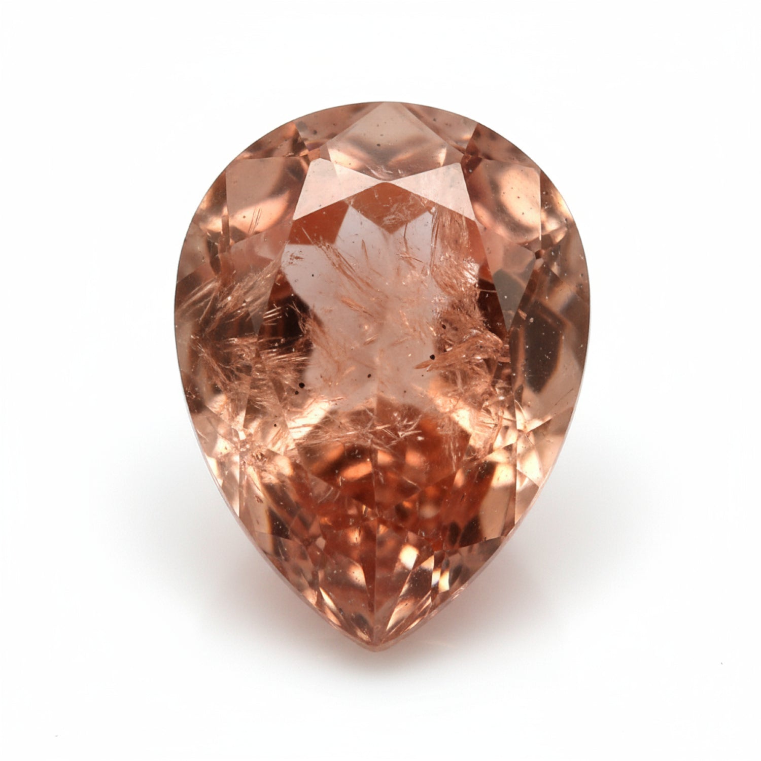 Hessonit-Granat (Gomed), 1 Stück, winzig, 5 x 7 mm, birnenförmig, facettiert, rot, brillant, kostbare lose Edelsteine