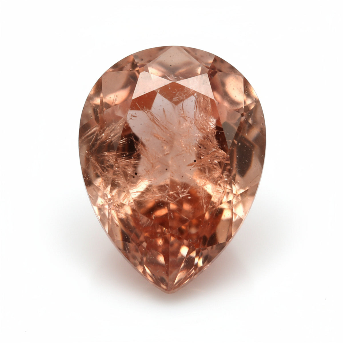 Hessonit-Granat (Gomed), 1 Stück, winzig, 5 x 7 mm, birnenförmig, facettiert, rot, brillant, kostbare lose Edelsteine