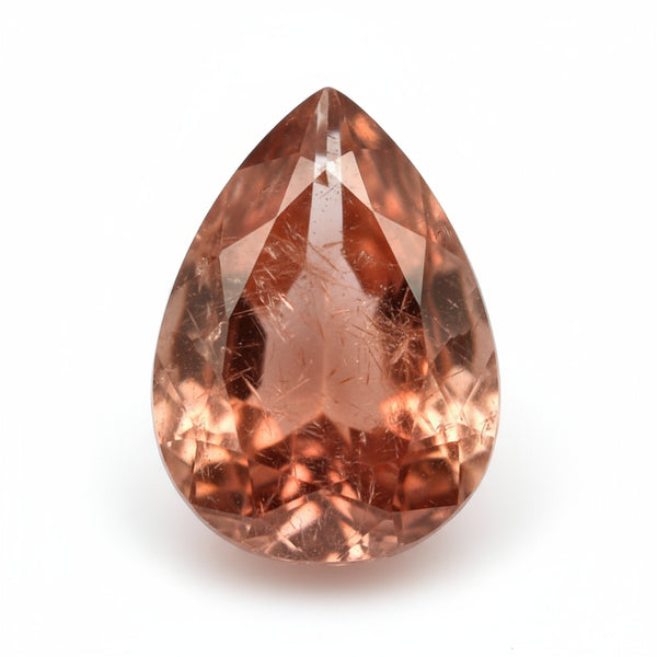 Hessonite Garnet (Gomed) 1PC Tiny 5x7 MM Pear Faceted Red Brilliant Precious Loose Gemstones