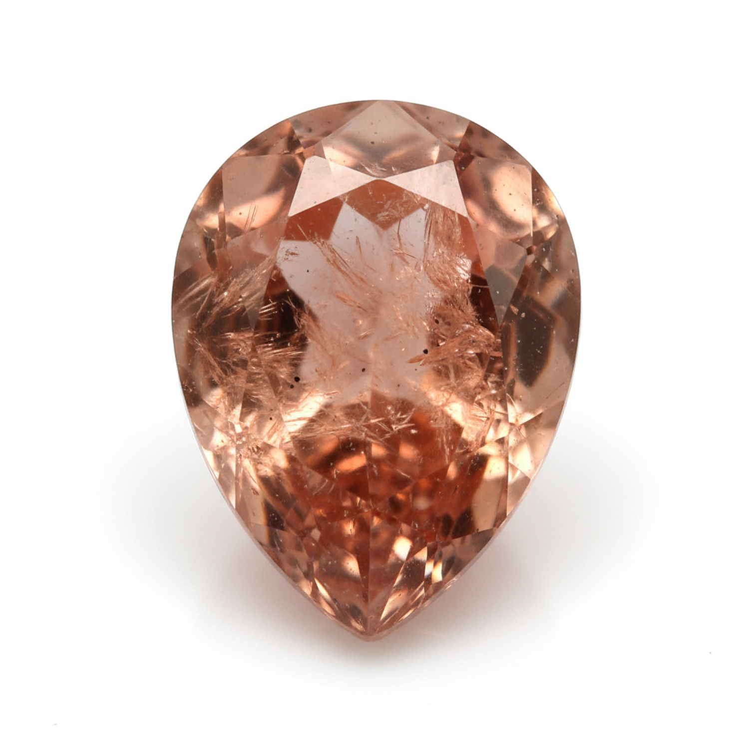 Hessonite Garnet (Gomed) 1PC Small 6x9 MM Pear Faceted Red Polished Precious Loose Gems メイン画像