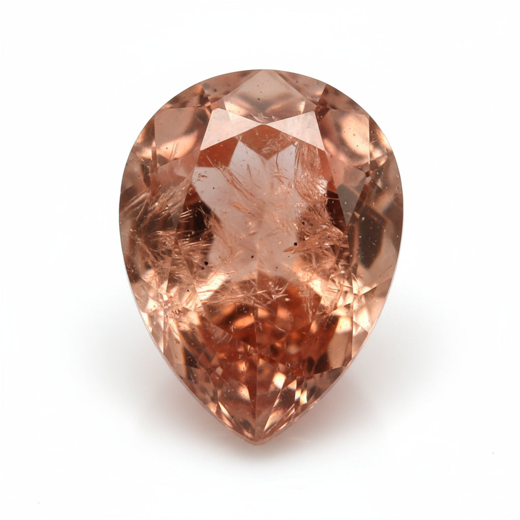 Hessonite Garnet (Gomed) 1PC Small 6x9 MM Pear Faceted Red Polished Precious Loose Gems
