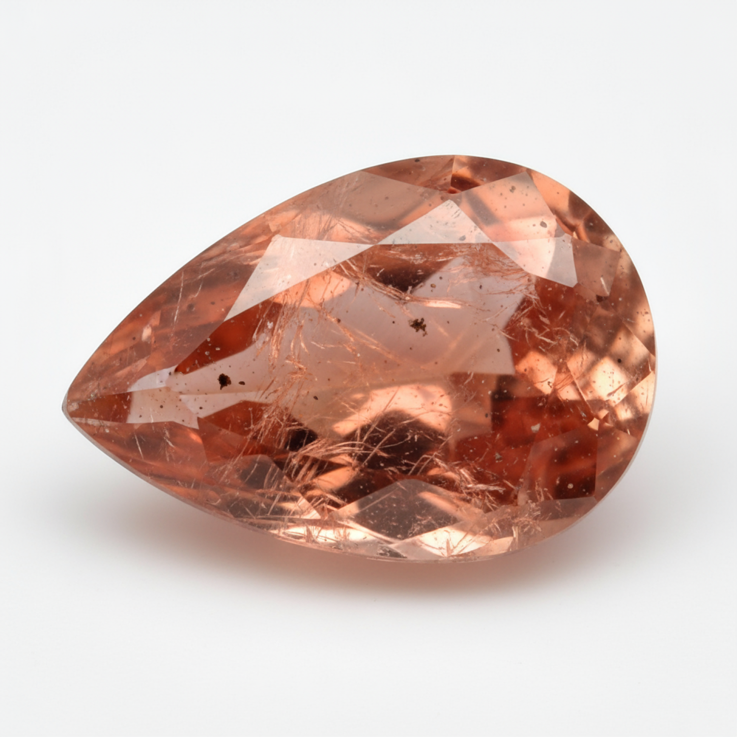 Hessonite Garnet (Gomed) 1PC Medium 7x10 MM Pear Faceted Red Luster Precious Loose Gemstones Hoofdafbeelding