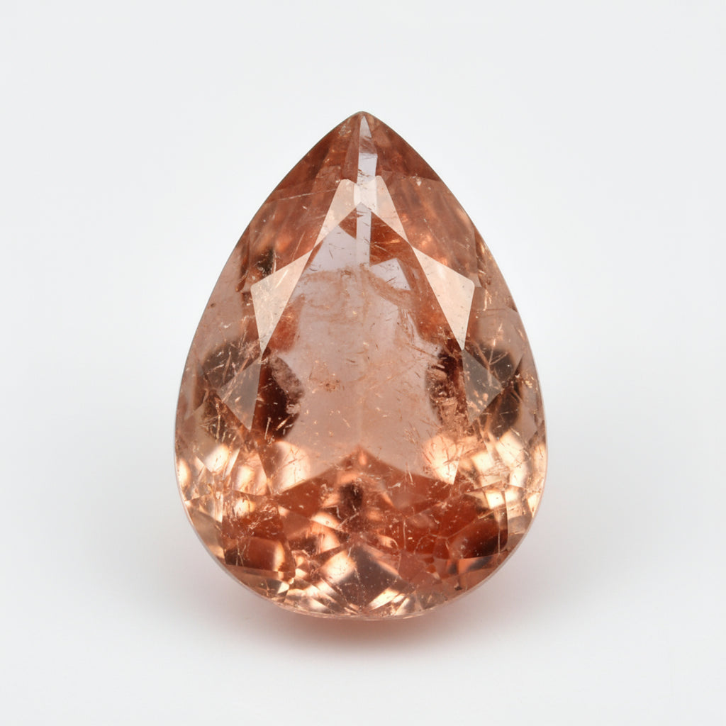 Hessonite Garnet (Gomed) 1PC Small 7x9 MM Pear Faceted Red Splendid Precious Loose Gemstone