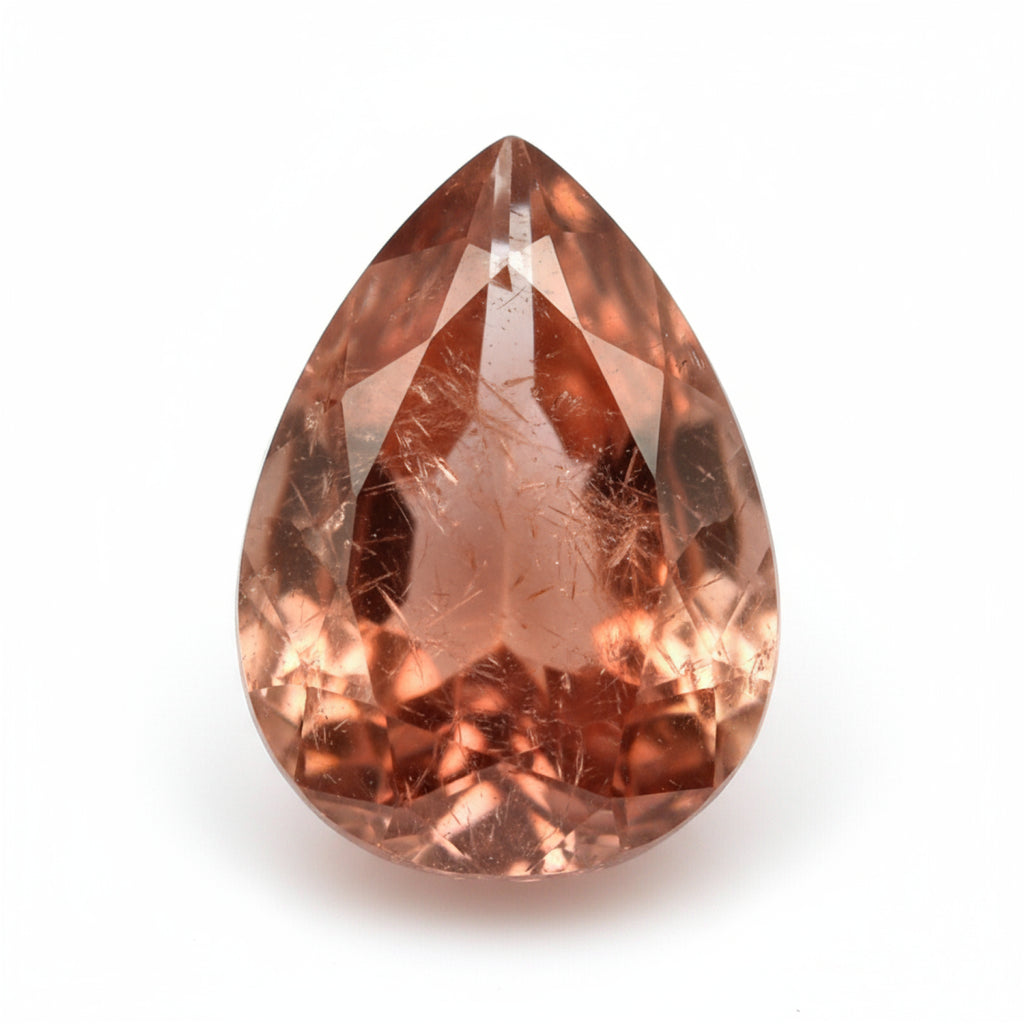 Hessonite Garnet (Gomed) 1PC Large 8x12 MM Pear Faceted Red Fine Precious Loose Gemstone