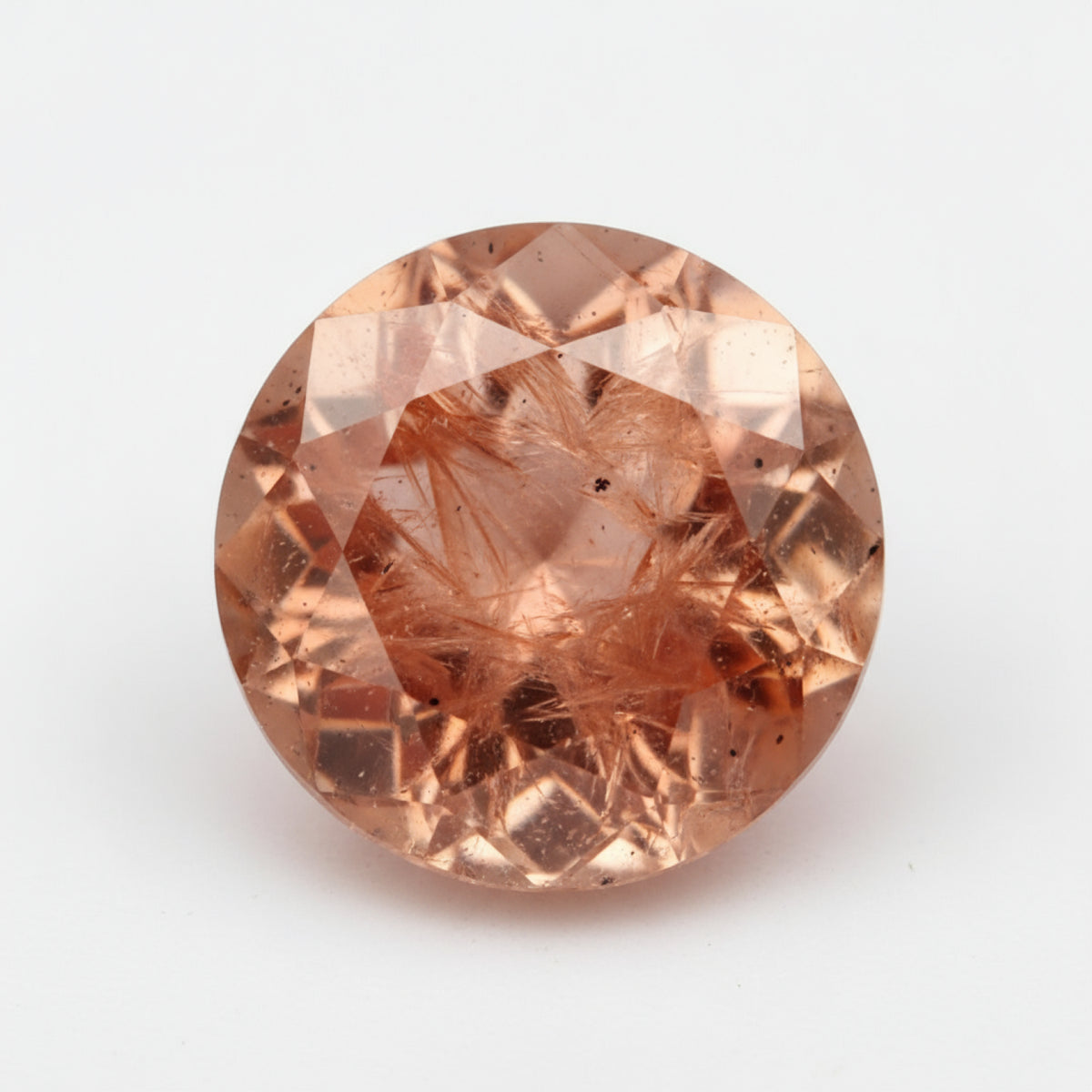 Hessonit-Granat (Gomed), 1 Stück, groß, 10 x 10 mm, rund, facettiert, roter Glanz, kostbare lose Edelsteine