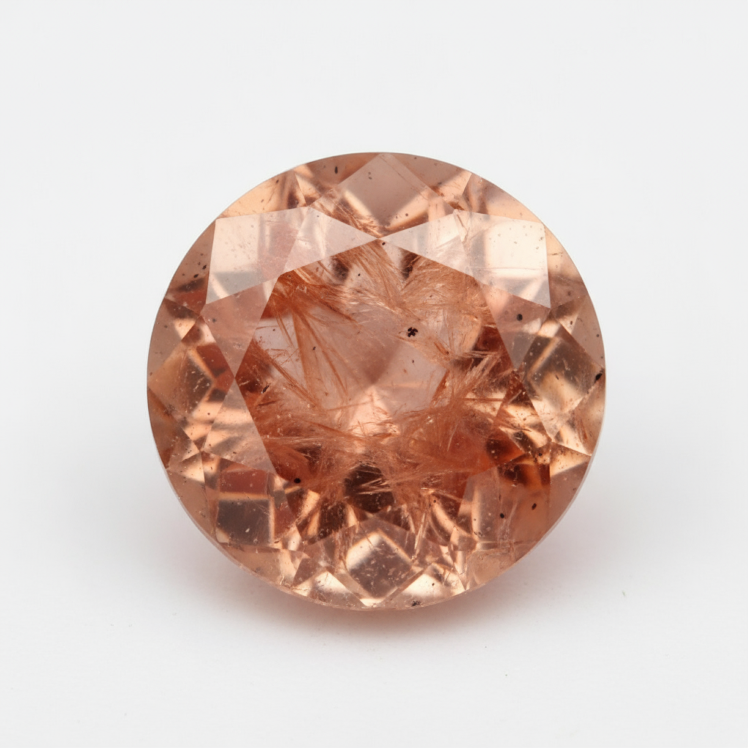 Hessonite Garnet (Gomed) 1PC Large 11x11 MM Round Faceted Red Fine Precious Loose Gemstone Immagine secondaria del prodotto