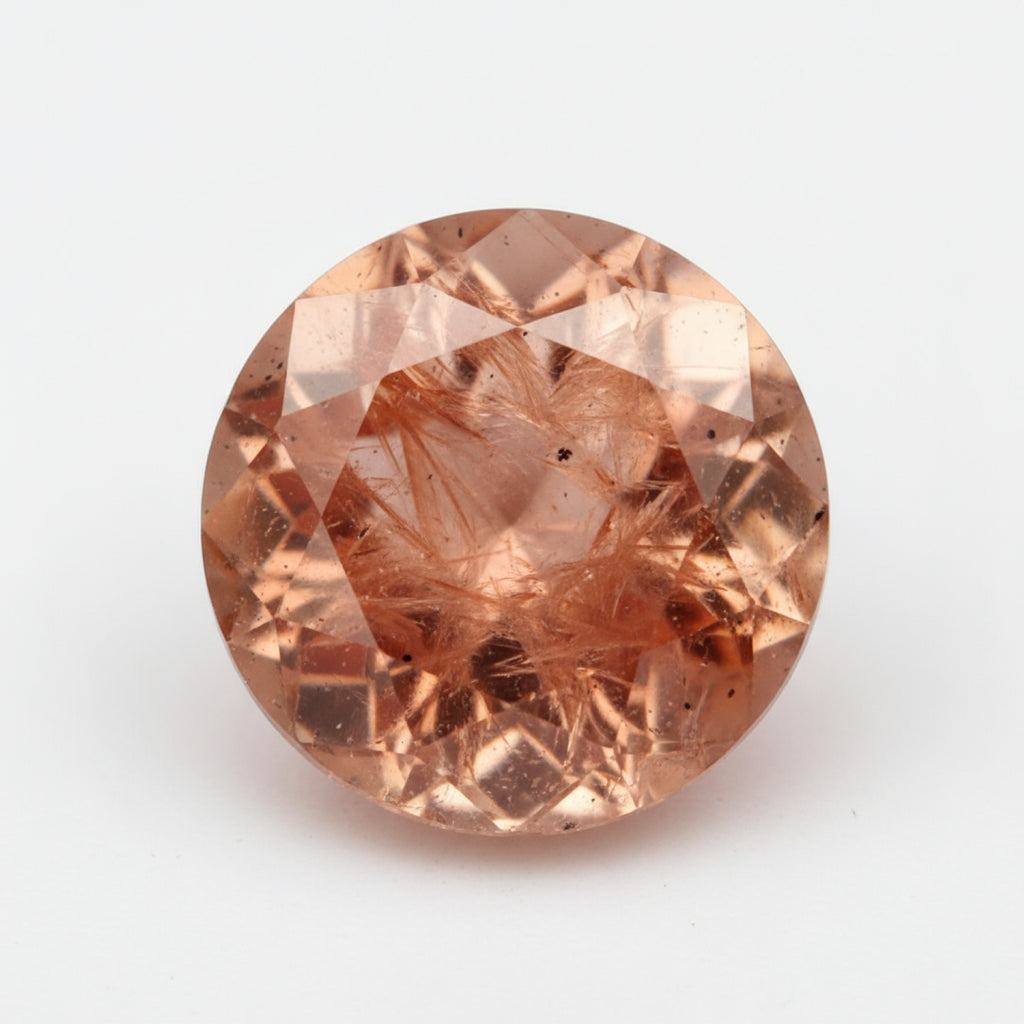 Hessonite Garnet (Gomed) 1PC Large 11x11 MM Round Faceted Red Fine Precious Loose Gemstone