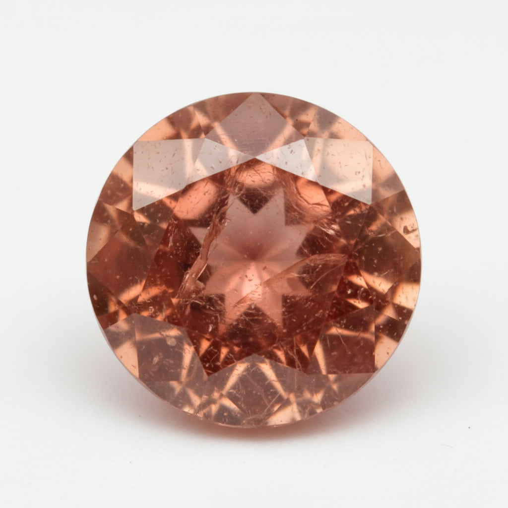 Hessonite Garnet (Gomed) 1PC Chunky 13x13 MM Round Faceted Red Natural Precious Gems