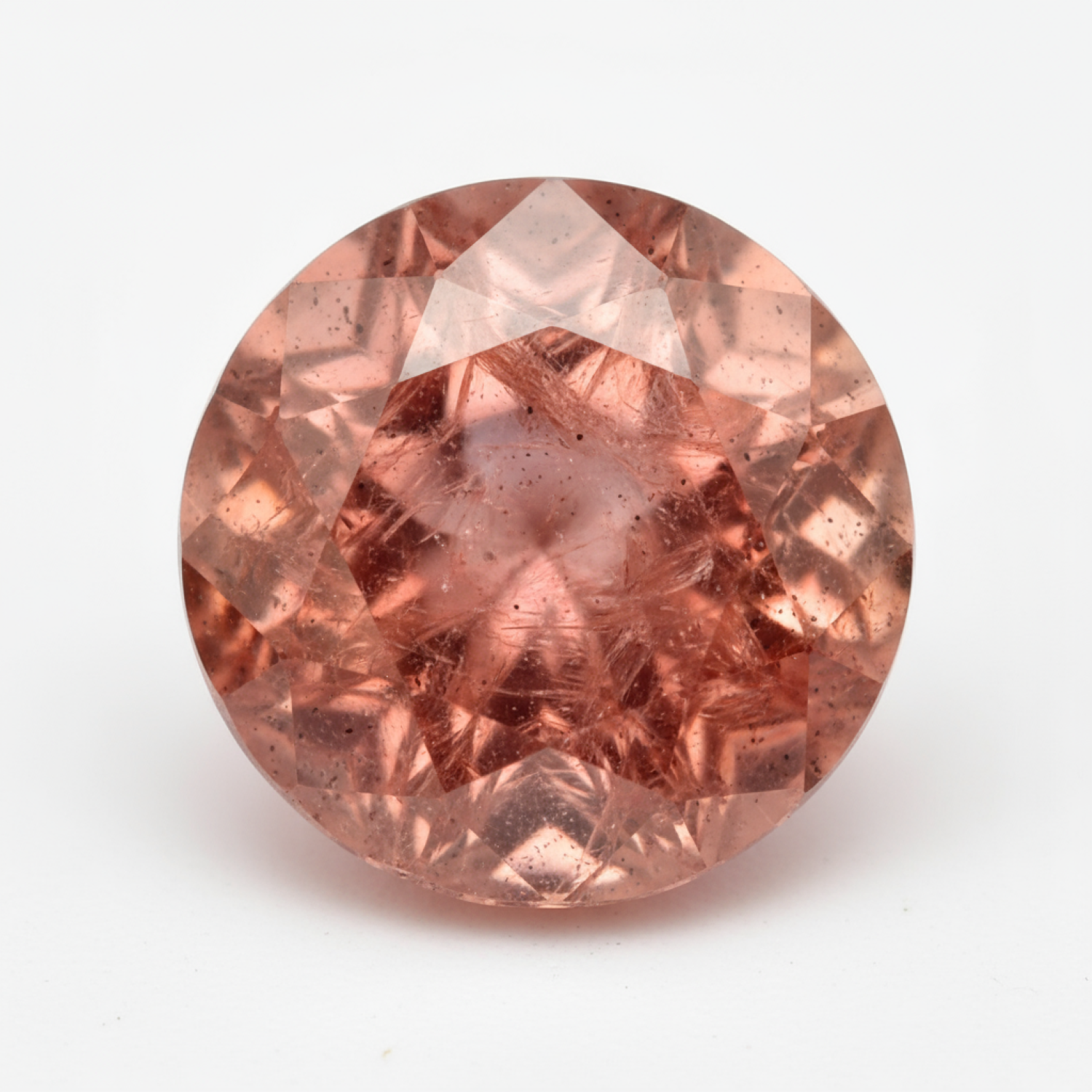 Hessonite Garnet (Gomed) 1PC Chunky 14x14 MM Round Faceted Red Genuine Precious Loose Gems Main image