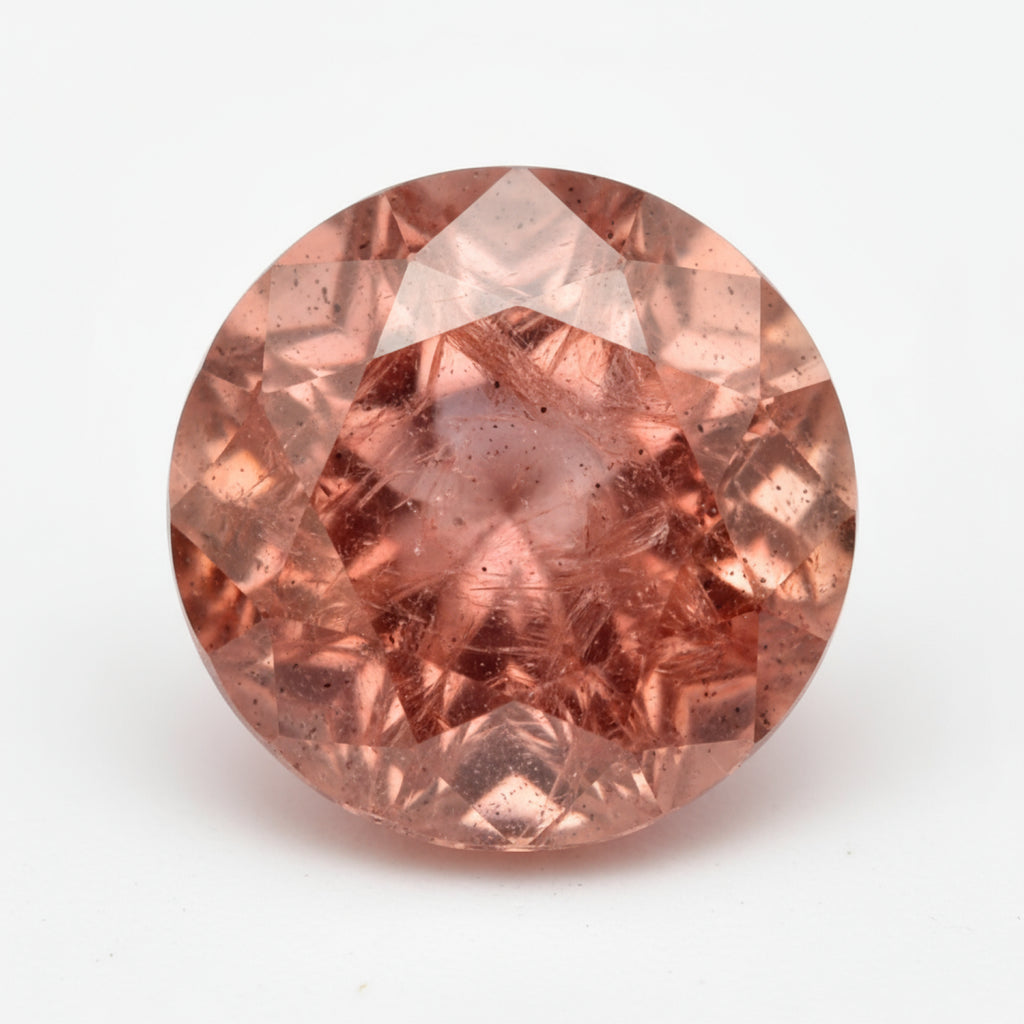 Hessonite Garnet (Gomed) 1PC Chunky 14x14 MM Round Faceted Red Genuine Precious Loose Gems