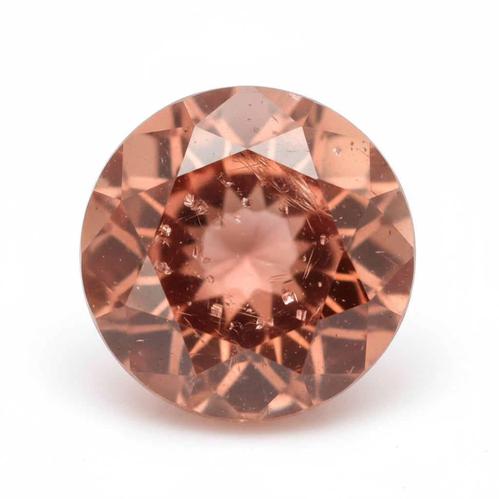 Hessonite Garnet (Gomed) 1PC Chunky 14x14 MM Round Faceted Red Genuine Precious Loose Gems