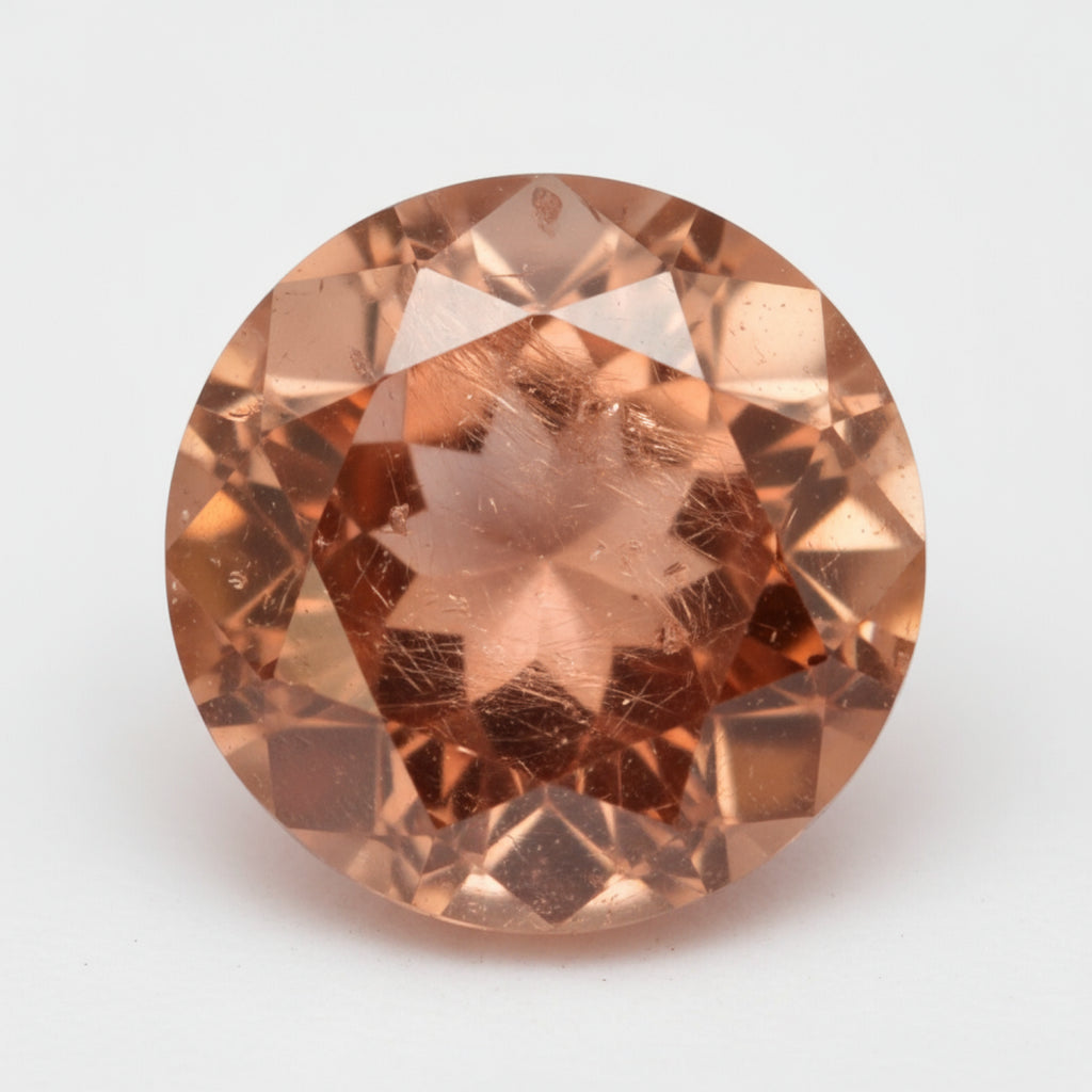 Hessonite Garnet (Gomed) 1PC Chunky 16x16 MM Round Faceted Red Pure Precious Loose Gemstones