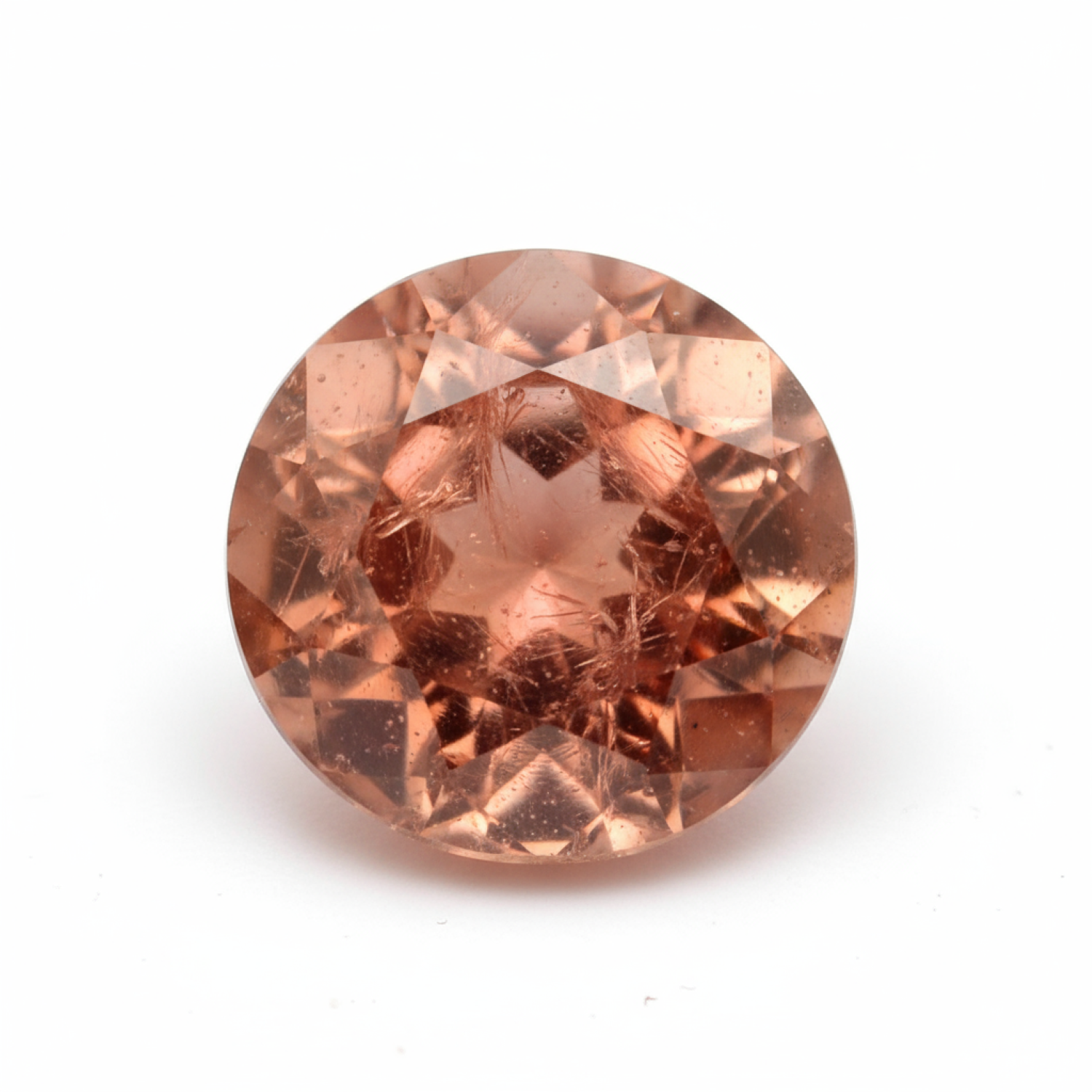 Hessonite Garnet (Gomed) 10PC Tiny 3x3 MM Round Faceted Red Fiery Precious Loose Gemstone Huvudsaklig produktbild