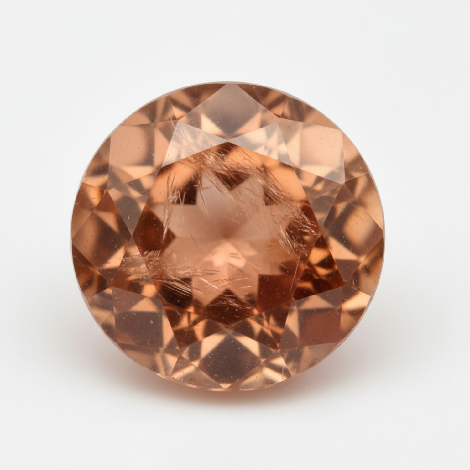 Hessonite Garnet (Gomed) 1PC Medium 9x9 MM Round Faceted Red Lustrous Precious Gems メイン画像