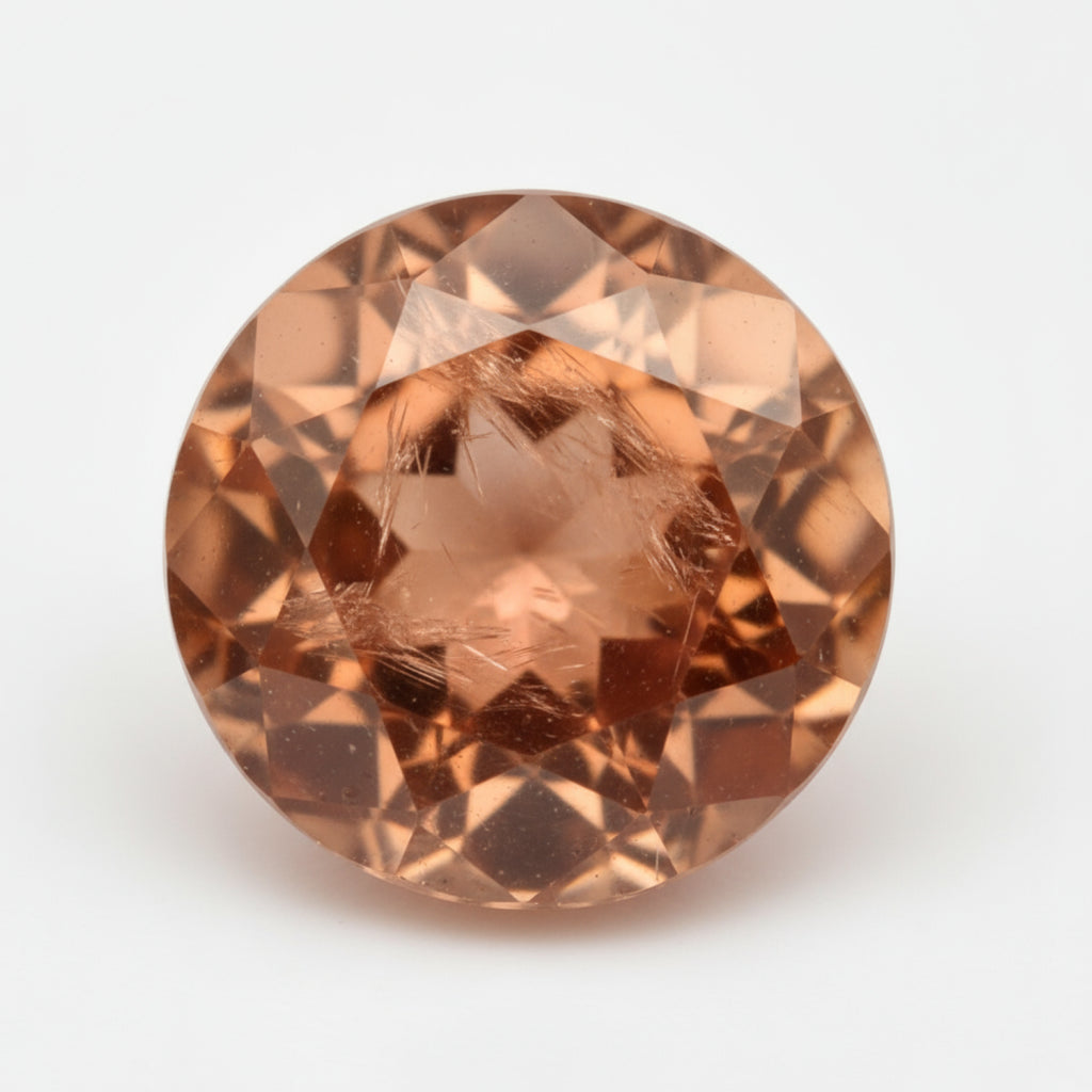 Hessonite Garnet (Gomed) 1PC Medium 9x9 MM Round Faceted Red Lustrous Precious Gems