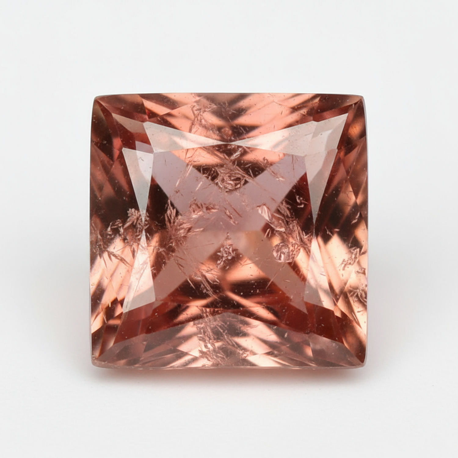 Hessonite Garnet (Gomed) 1PC Large 10x10 MM Square Faceted Red Shine Precious Loose Gems Main image