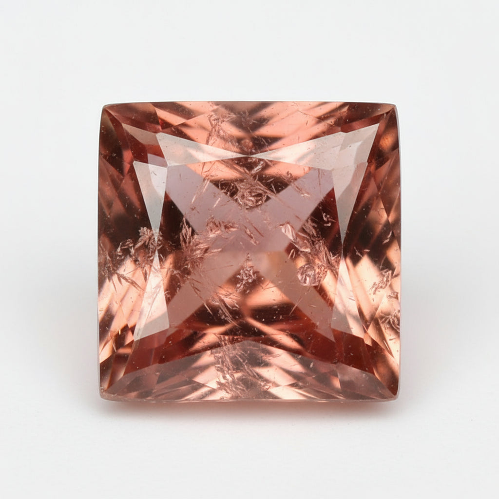 Hessonite Garnet (Gomed) 1PC Large 10x10 MM Square Faceted Red Shine Precious Loose Gems