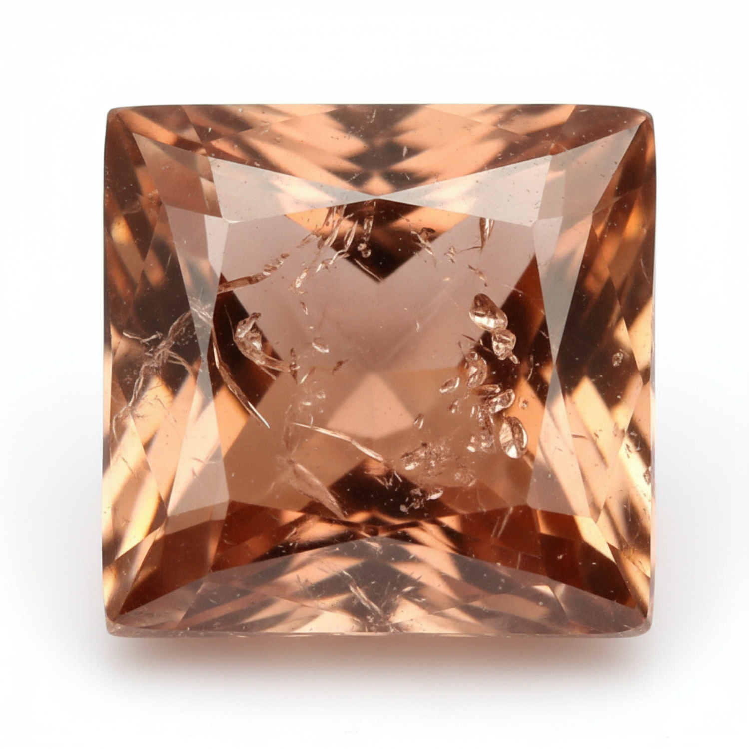 Hessonite Garnet (Gomed) 1PC Large 10x10 MM Square Faceted Red Shine Precious Loose Gems Secondary image