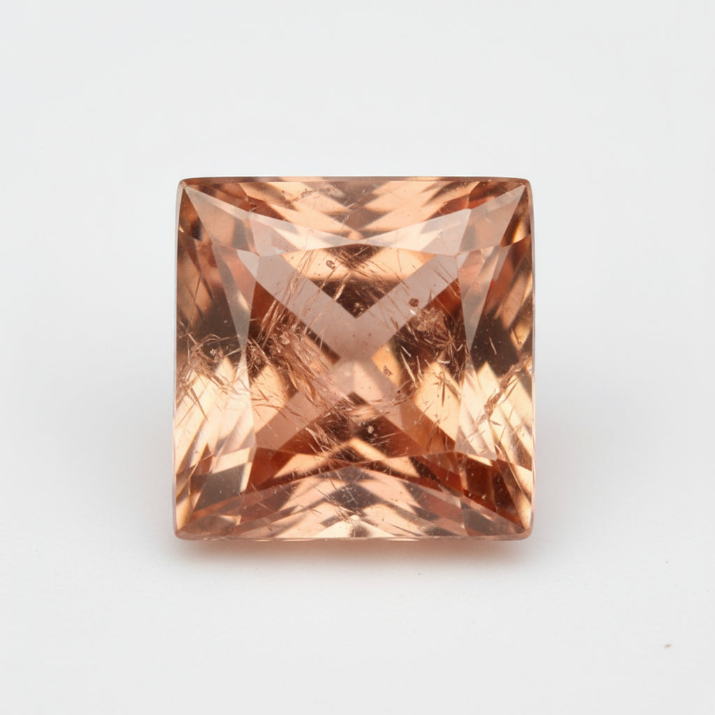 Hessonite Garnet (Gomed) 1PC Large 12x12 MM Square Faceted Red High-Quality Precious Loose Gemstones