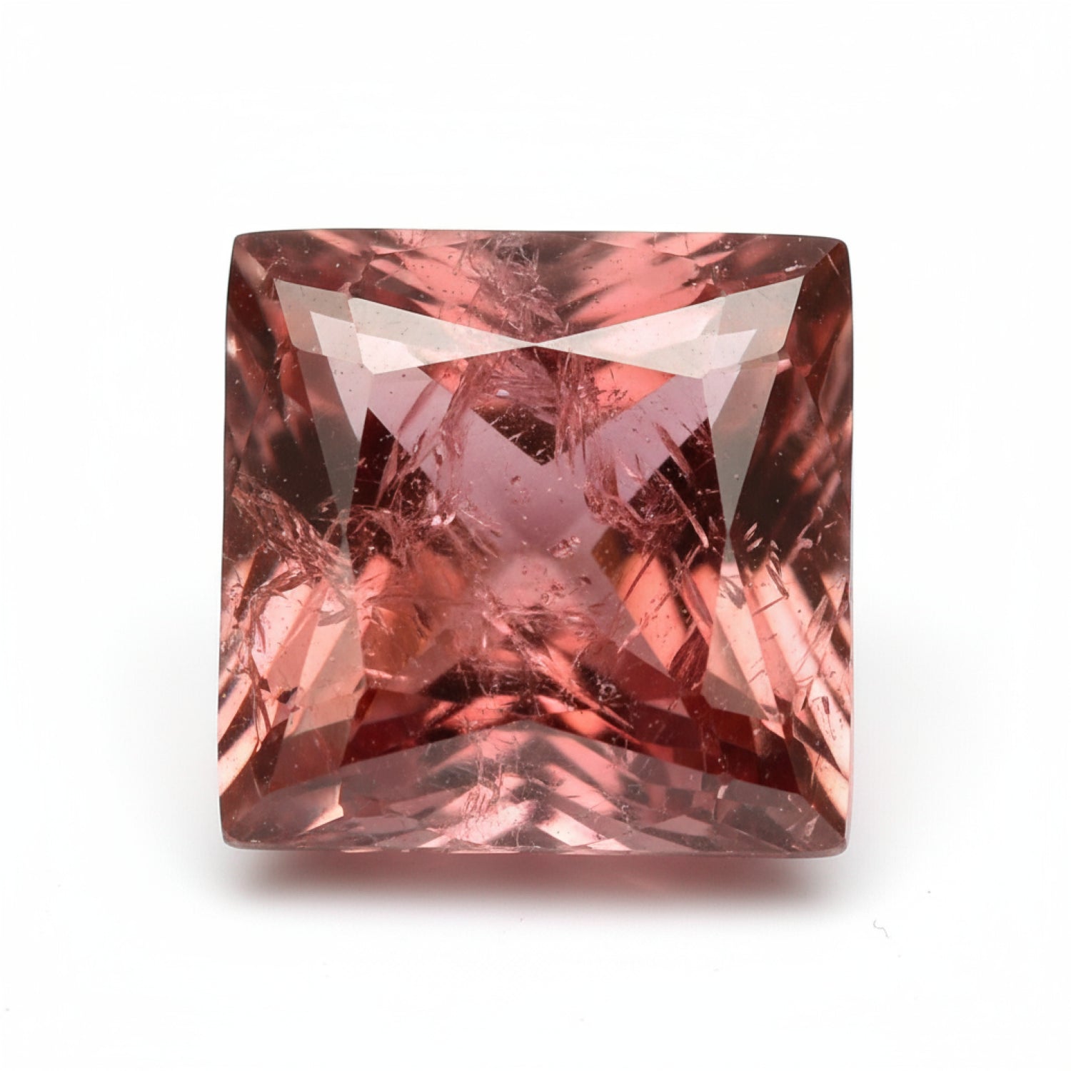 Hessonite Garnet (Gomed) 1PC Large 12x12 MM Square Faceted Red High-Quality Precious Loose Gemstones