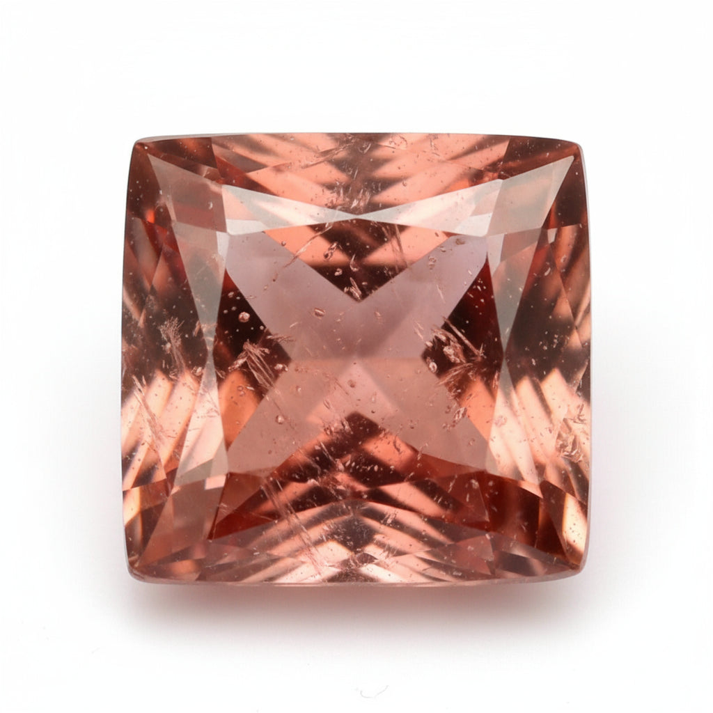 Hessonite Garnet (Gomed) 1PC Chunky 14x14 MM Square Faceted Red Genuine Precious Loose Gems